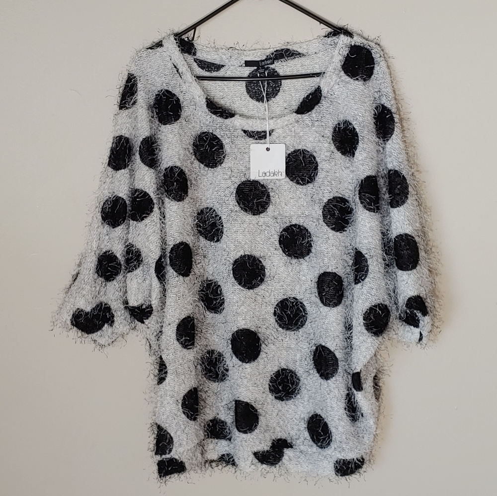 Polk A Dot knit blouse